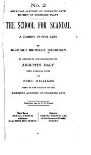 Cover of The School for Scandal