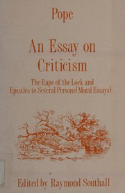 Cover of An Essay on Criticism
