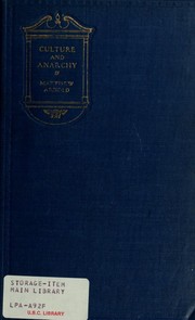 Cover of Culture and Anarchy