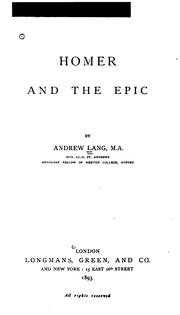 Cover of Homeric epics