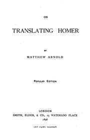 Cover of On Translating Homer