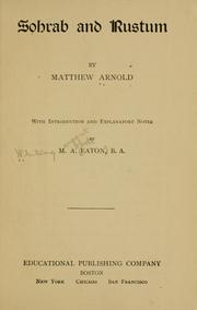 Cover of Sohrab and Rustum