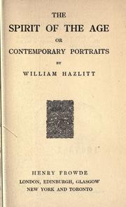 Cover of The Spirit of the Age